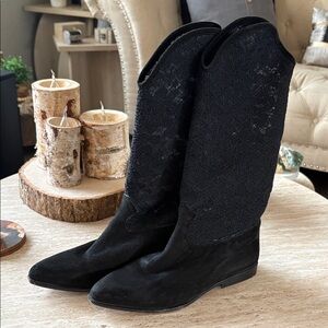 Anne Klein Black Over the Knee Boots